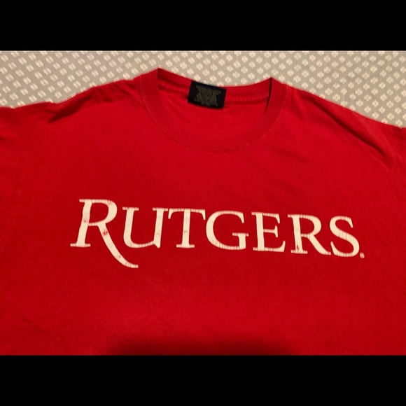 Vintage Rutgers University Red T Shirt Size M - Picture 1 of 4